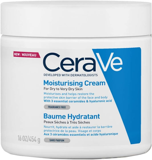 CeraVe Moisturizing Cream 48H Body and Face Moisturizer for Dry to Very Dry Skin with Hyaluronic Acid