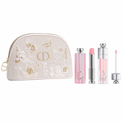Dior Lip Glow & Lip Gloss Set with Limited Edition Embroidered Pouch