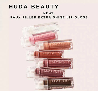 HUDA BEAUTY Faux Filler Lip Gloss | High Shine Hydrating Plumping Gloss