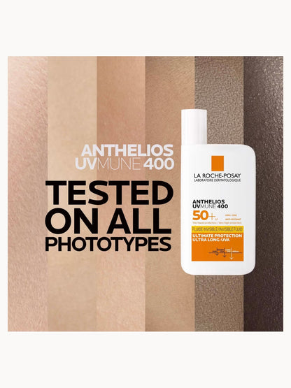 La Roche-Posay Anthelios UVMune 400 — Invisible Fluid Sunscreen SPF50+ (50ml)