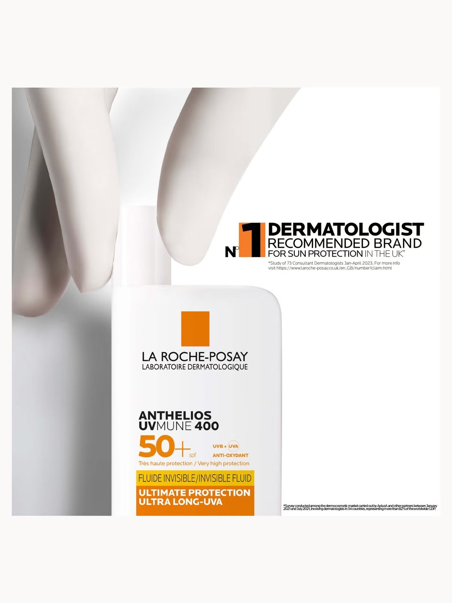 La Roche-Posay Anthelios UVMune 400 — Invisible Fluid Sunscreen SPF50+ (50ml)