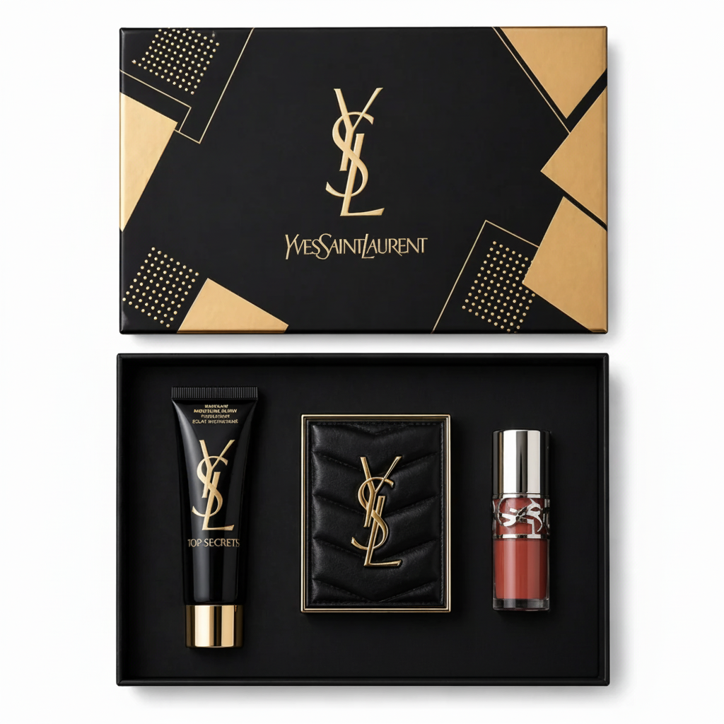 YSL Top Secrets Trio Gift Set – Moisturizer, Eyeshadow Pallete & Lipgloss
