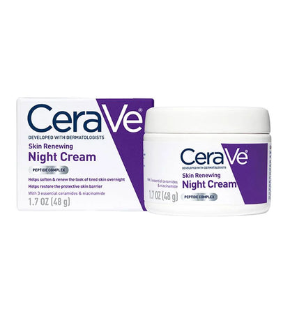 CeraVe Skin Renewing Night Cream 48g – Overnight Moisturizing Face Cream for Smoother, Renewed Skin